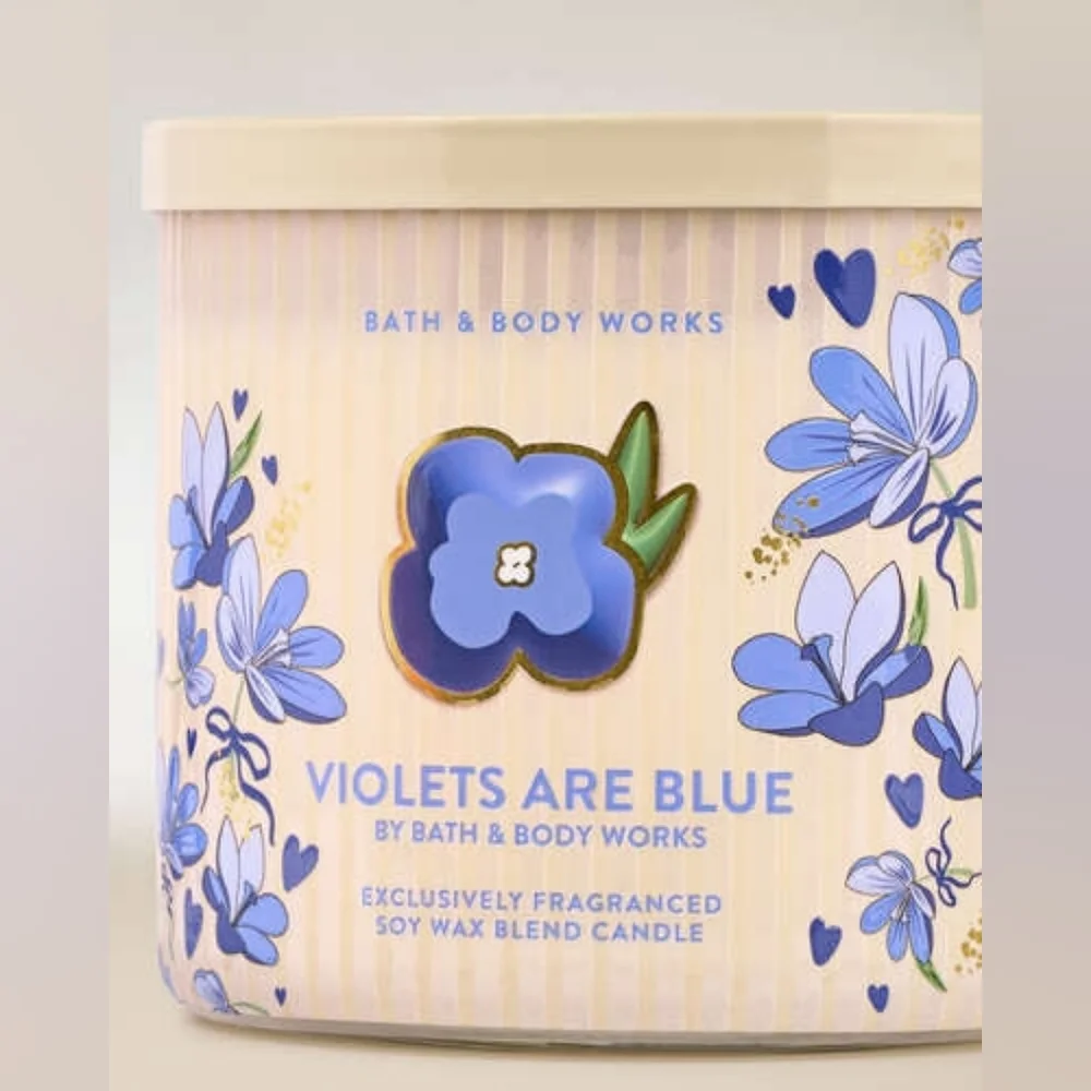 Bath & Body Works Violets Are Blue 3-Wick Candle - Picture 7 of 7